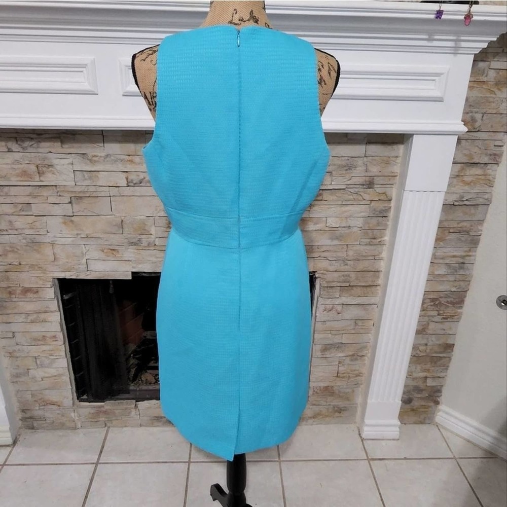 Tahari Levine studio 50s vibe teal classic iconic sheath dress size 8 new - Picture 6 of 8